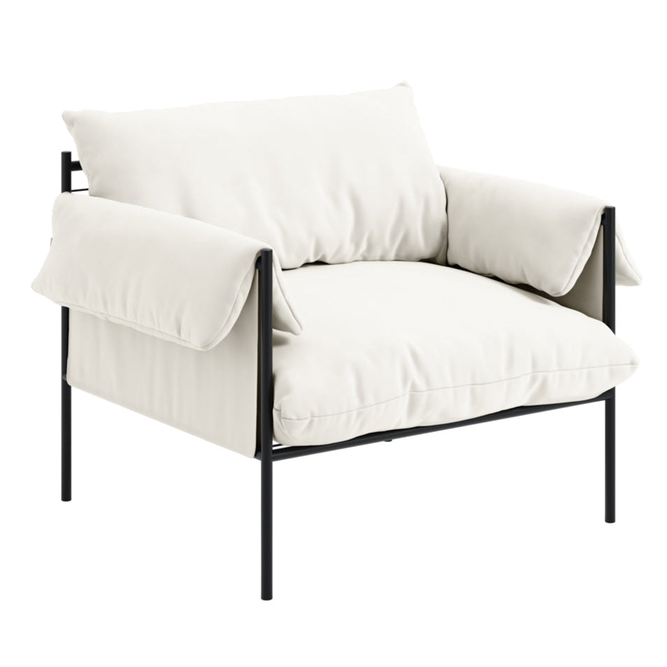 Wardour White Weave & Black Accent Armchair